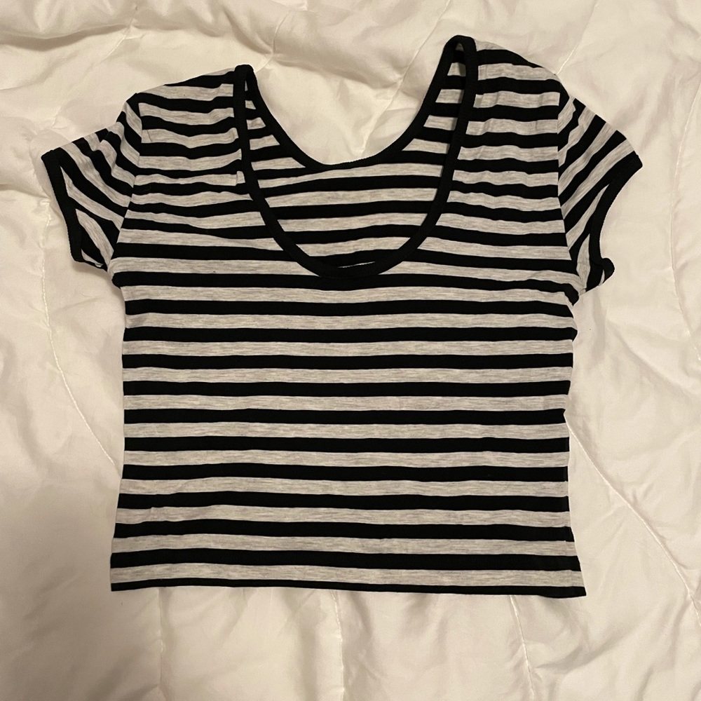 Free People Cropped Stripe Shirt